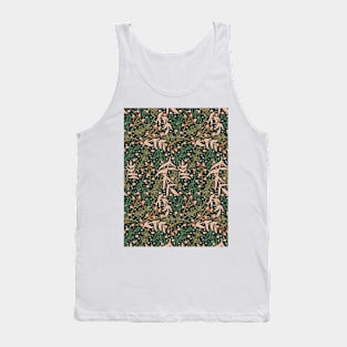 Botanicals and Dots - Hand Drawn Design - Peach, Emerald, Sage Tank Top